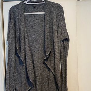 Gray ruffled cardigan large